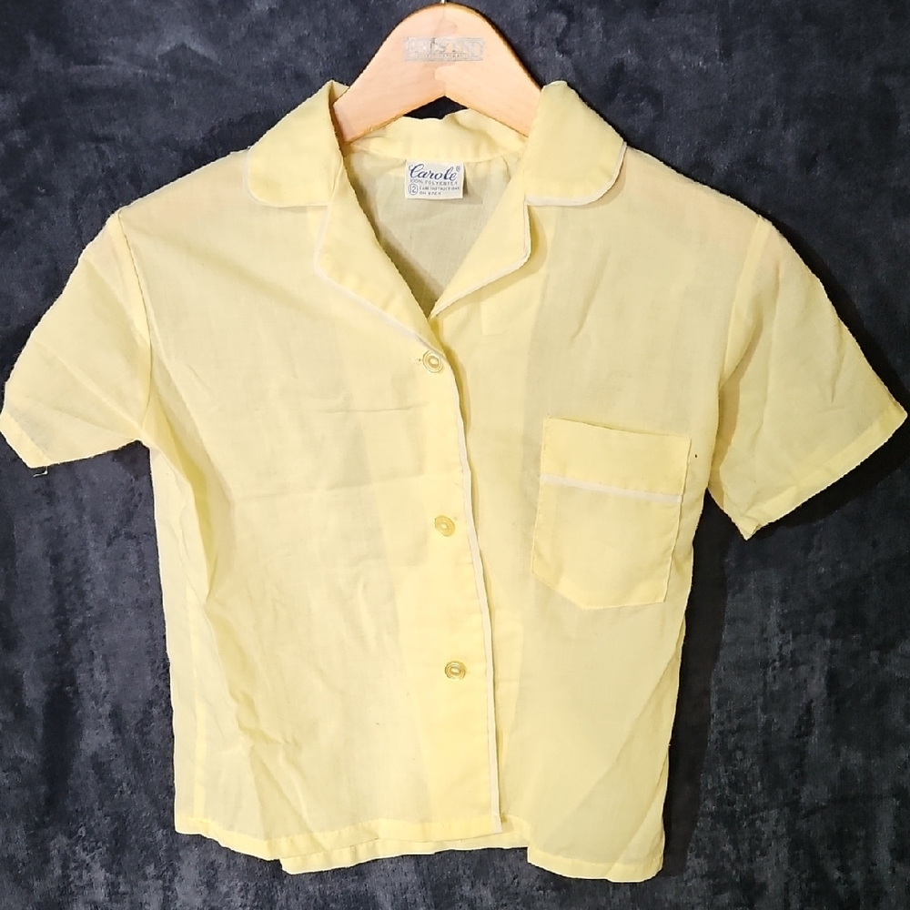 Vintage Carole Kids Sunny Yellow Button  Down Top